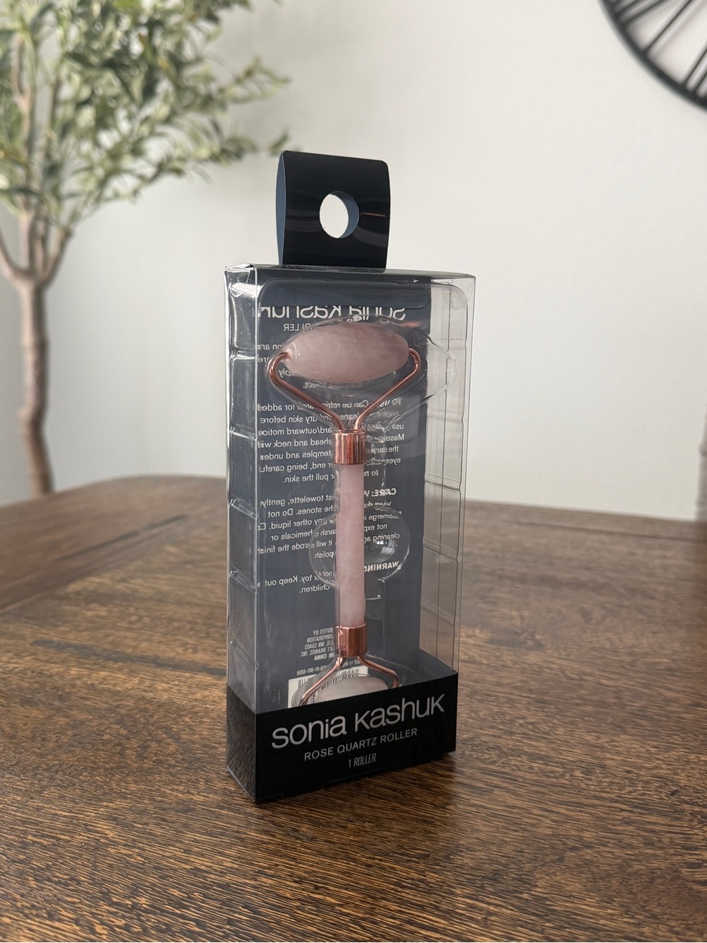 Sonia Kashuk Rose Quartz Facial Roller with Rose Gold Accents